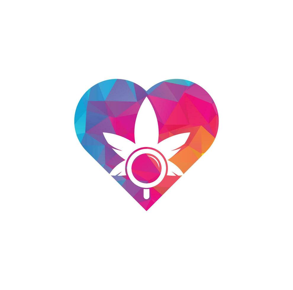 Cannabis Search drop shape logo design vector template. Marijuana leaf and loupe logo combination. Hemp and magnifying symbol or icon.