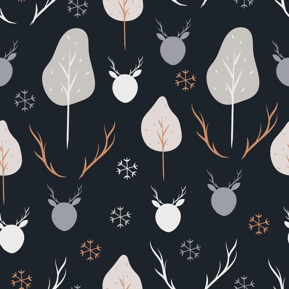 enchanted woodland seamless pattern background vector