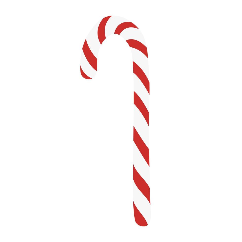 Striped candy cane isolated on white background vector