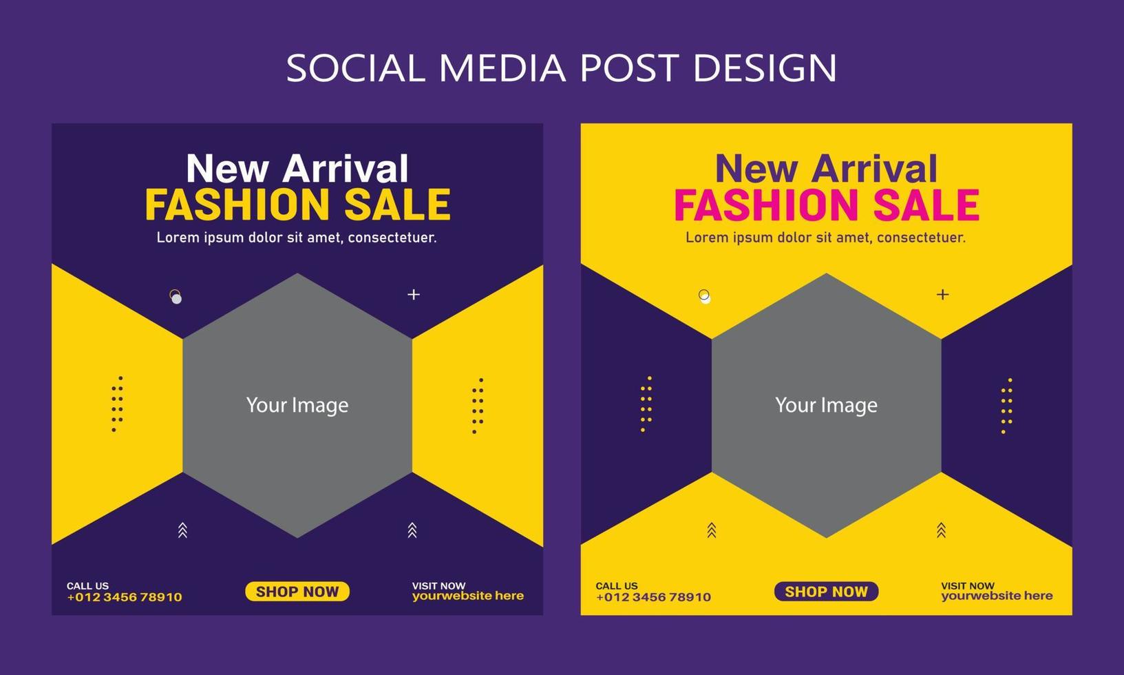 Fashion social media post design template vector