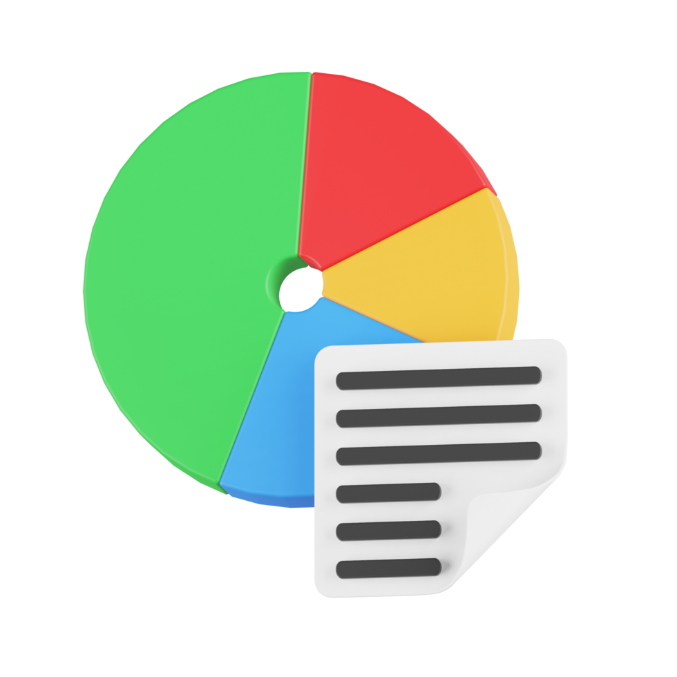 Pie Chart Note 3d Illustration png