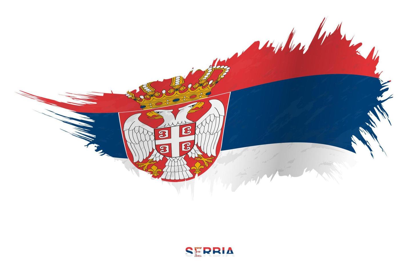 bandera de serbia en grunge estilo con ondulación efecto. vector