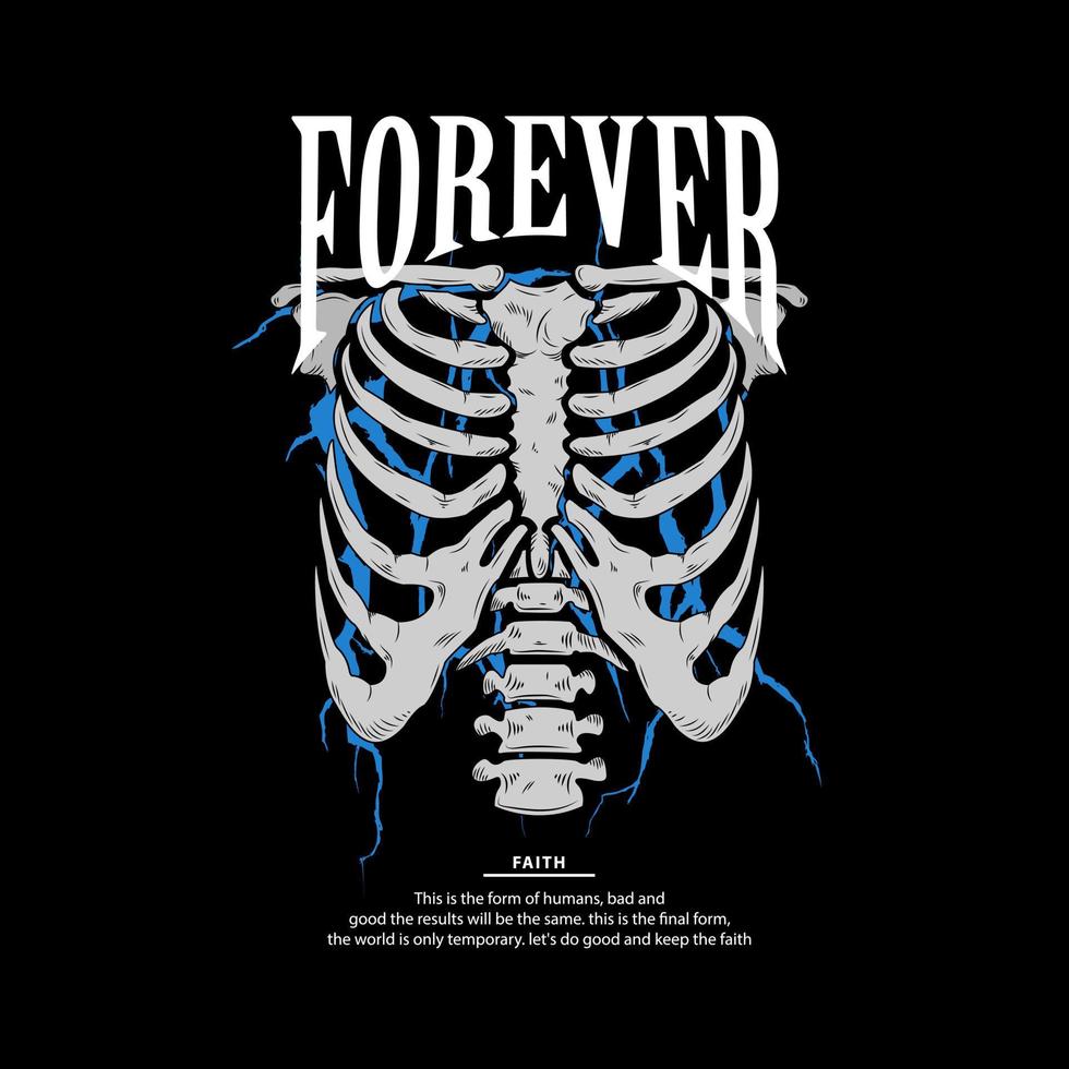 RIBCAGE STREETWEAR LIGHTNING DESIGN CLOTHING vector