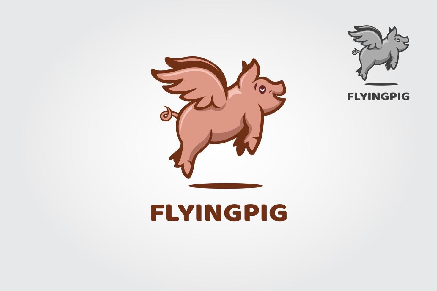 Flying Pig Vector Logo Template. The illustration fantasy pig logo design. Take a touch of creativity and fun for with your business.