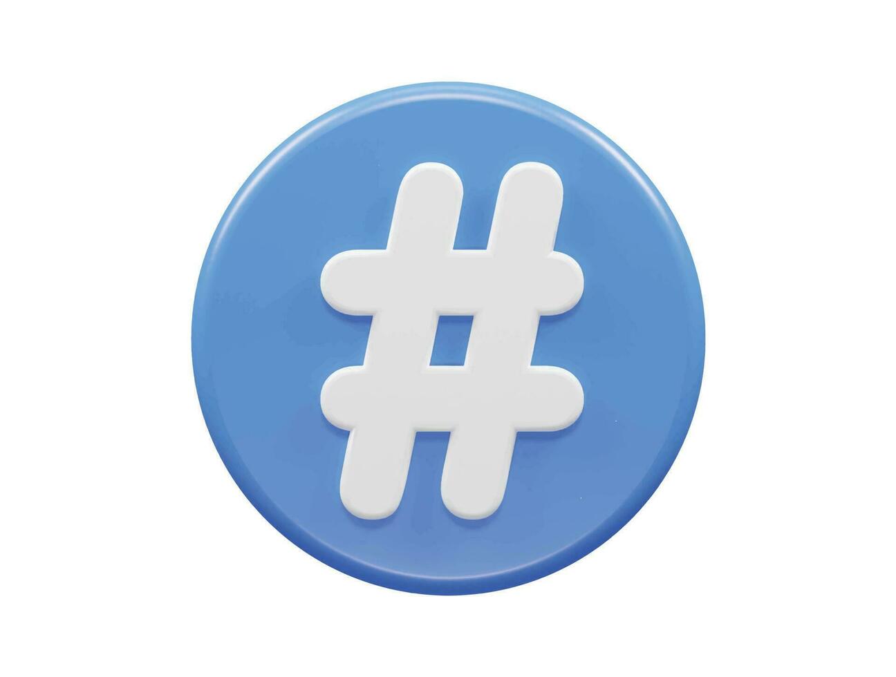 Hash icon 3d render vector