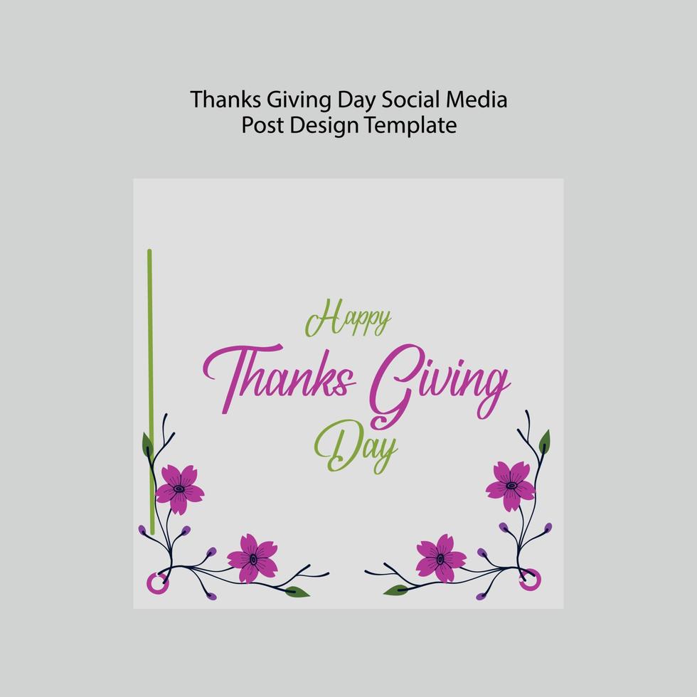 Happy thanks giving day social media post vector