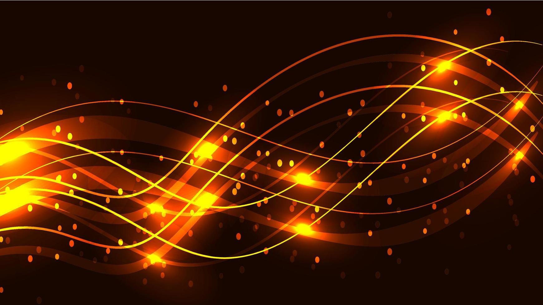 textura de fondo amarillo abstracto de láser mágico hermosa quema luminosa digital olas brillantes de líneas de rayas de energía neón eléctrico brillante. ilustración vectorial vector