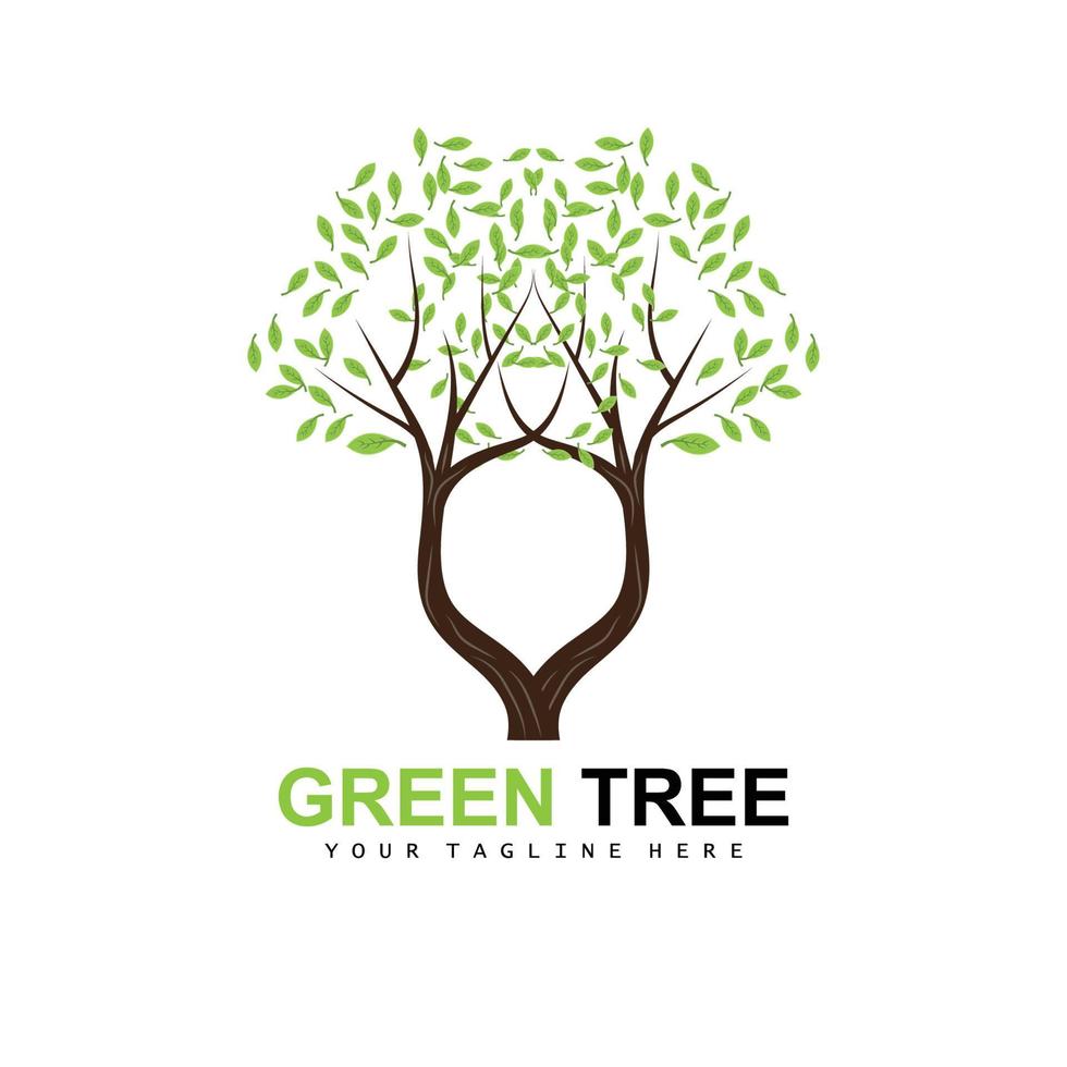 Tree Logo, Green Trees And Wood Design, Forest Illustration, Trees Kids Games vector