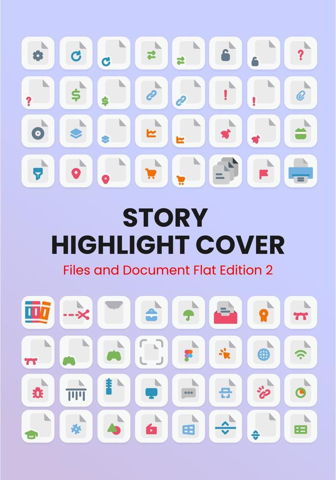 Files and Document Flat Story Highlight Cover vector