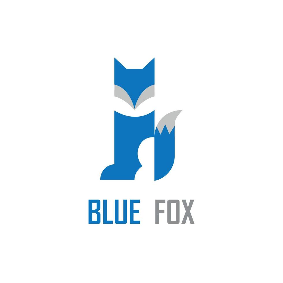 animated logo design with blue fox image vector