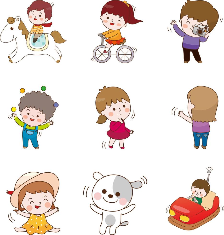 kids vector illustration set