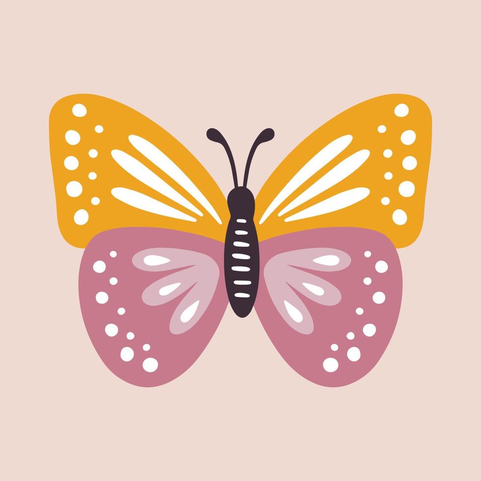 las mariposas imprimen ilustraciones hermosas y únicas vector