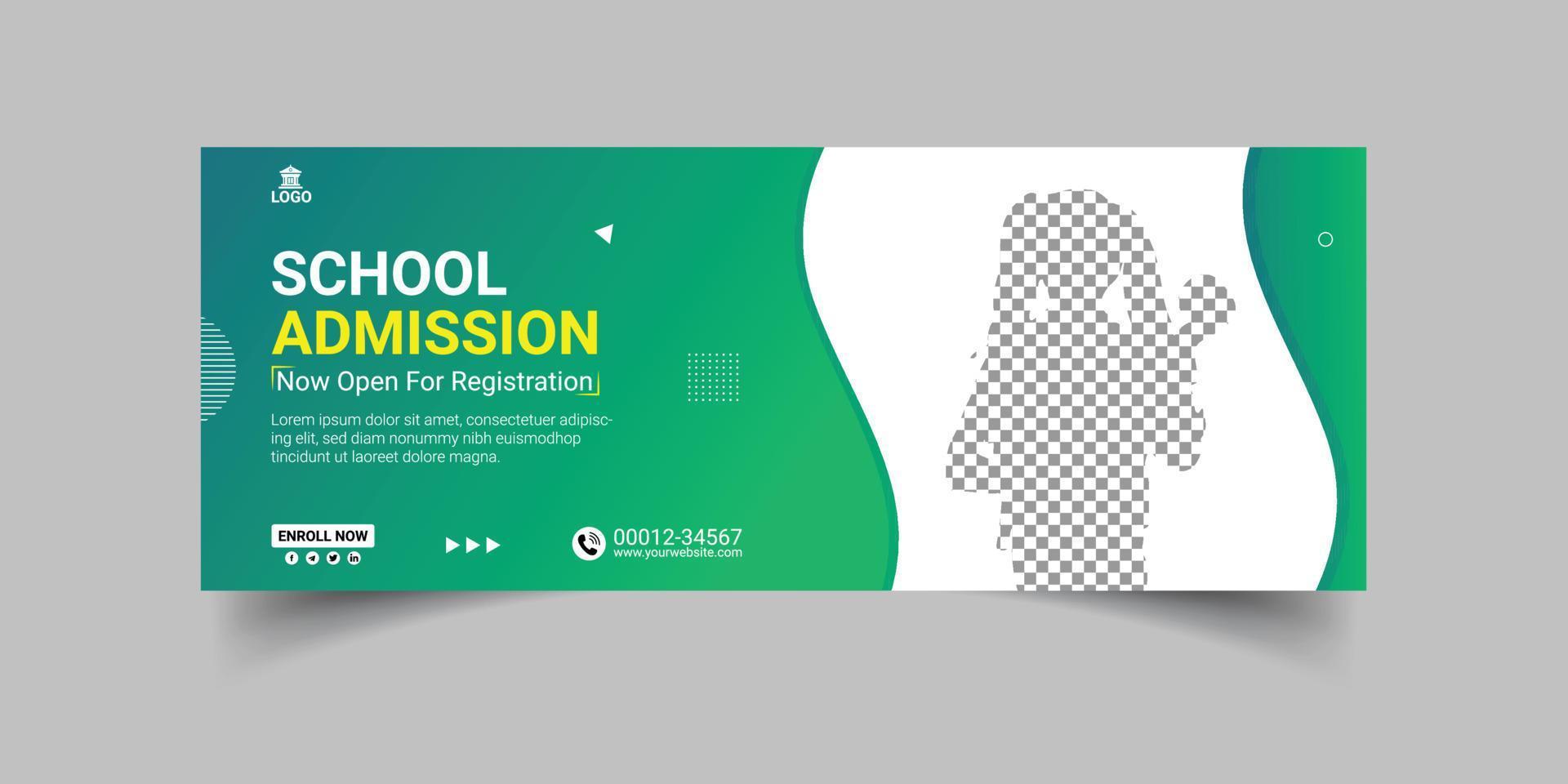 Back to school social media web banner and facebook cover photo design template vector