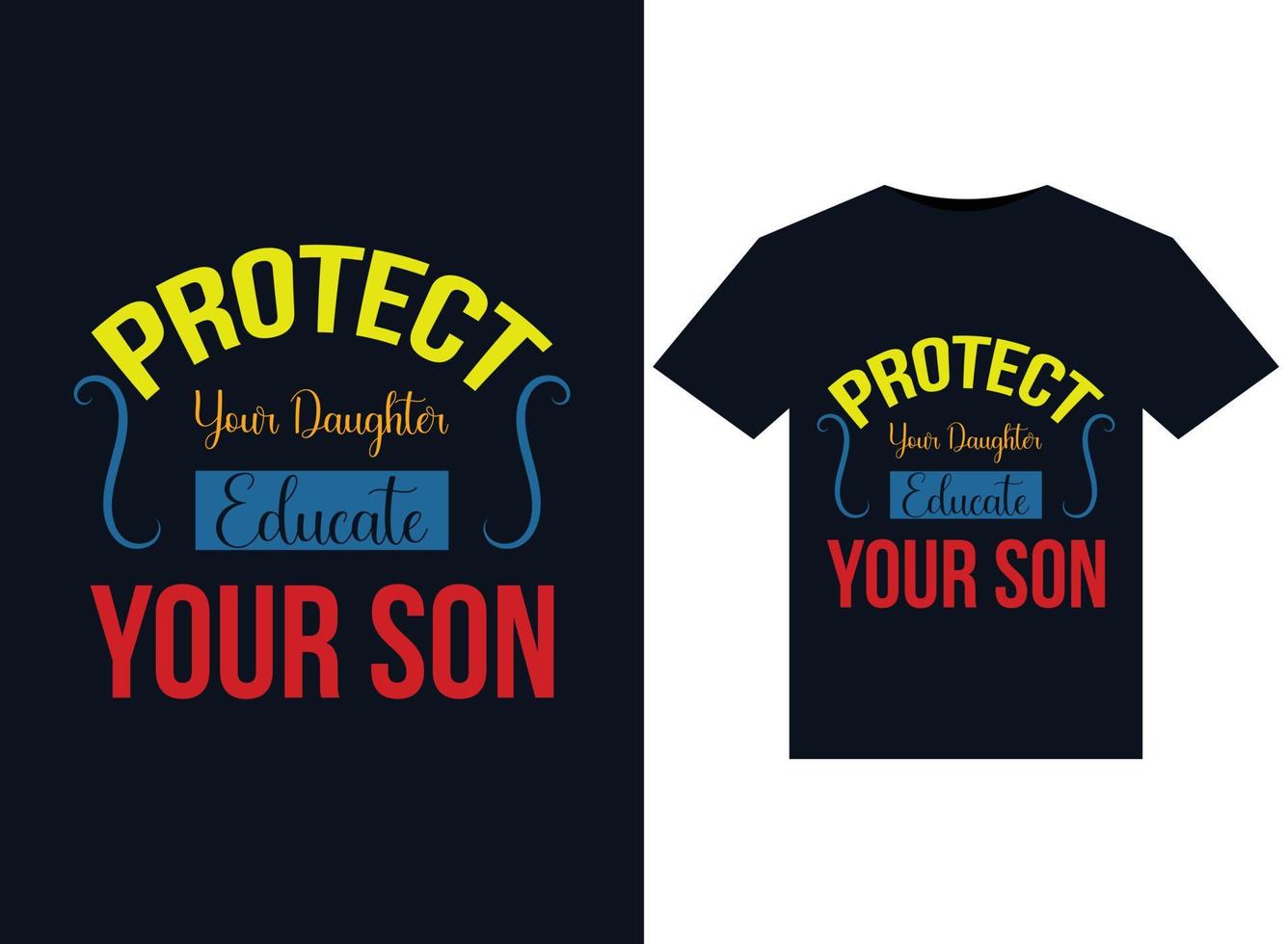 Protect Human Rights illustrations for print-ready T-Shirts design vector