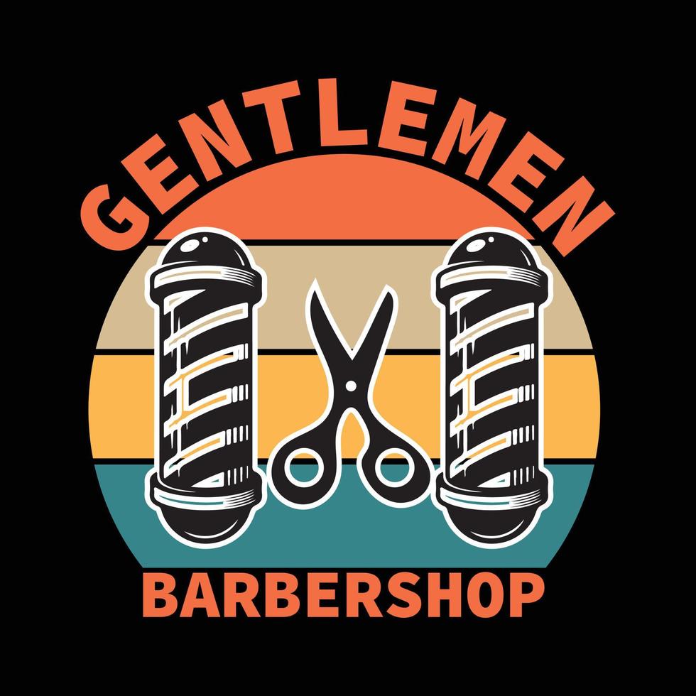 Barber T-shirt design vector