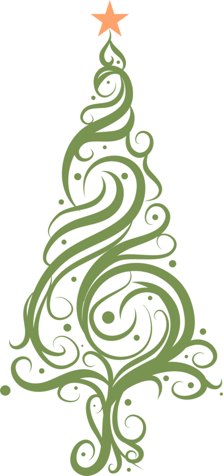 Christmas tree calligraphic png