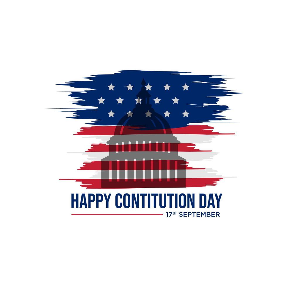 American constitution day badge vector logo icon isolated on white background