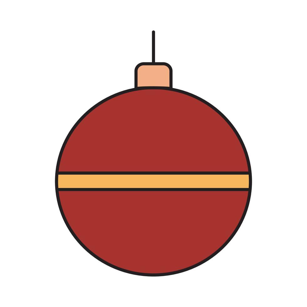 icono plano de bola de navidad vector