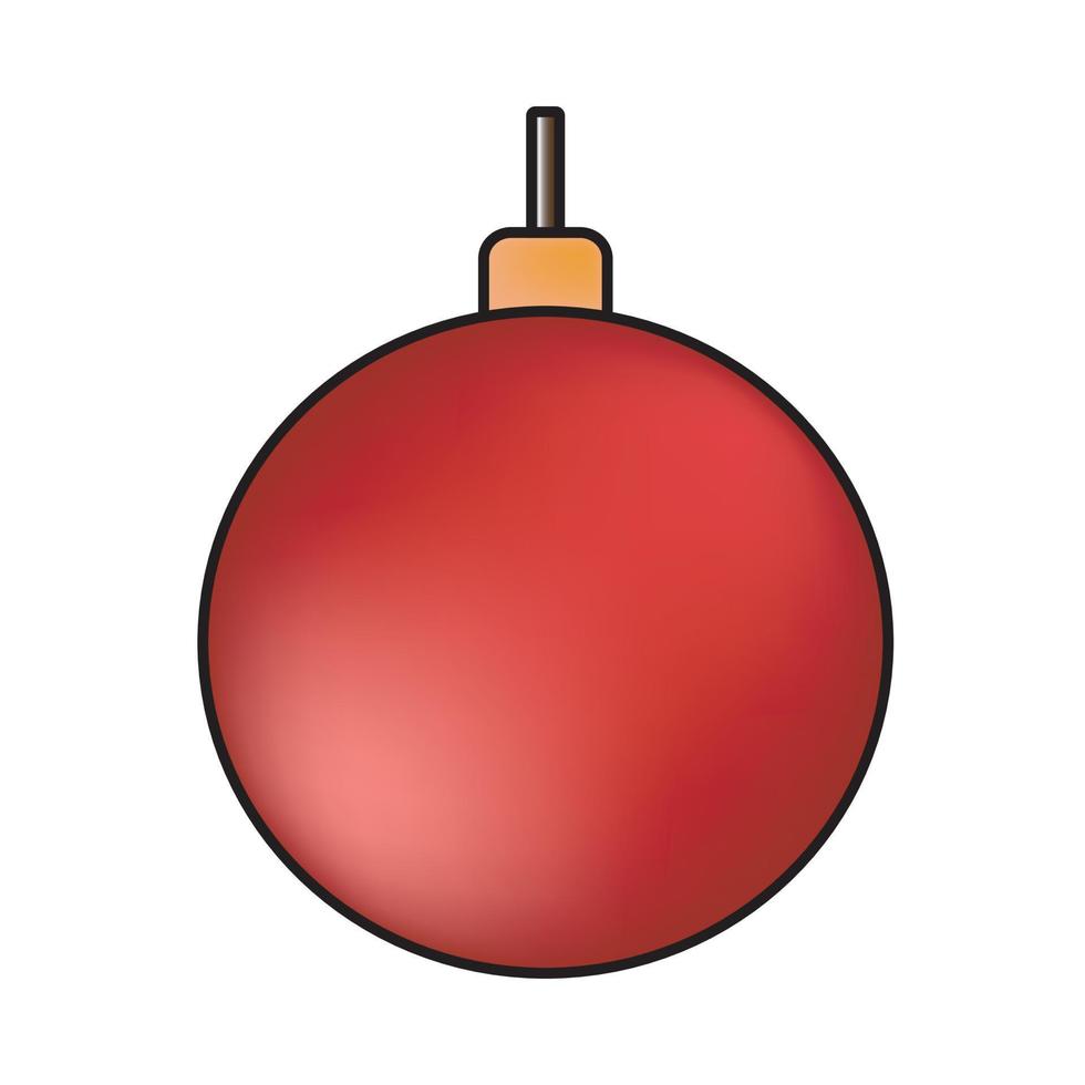 icono plano de bola de navidad vector