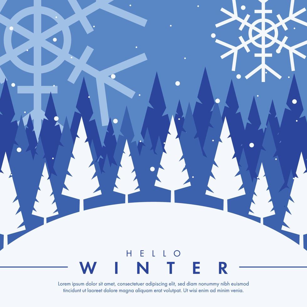 flat design beautiful winter background vector