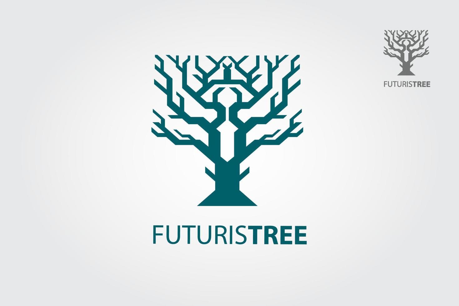 Futuristic Tree Vector Logo Template. The logo is Easy to edit to your own company name.