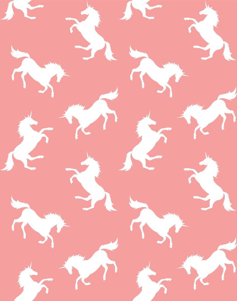 Vector seamless pattern of unicorn silhouette
