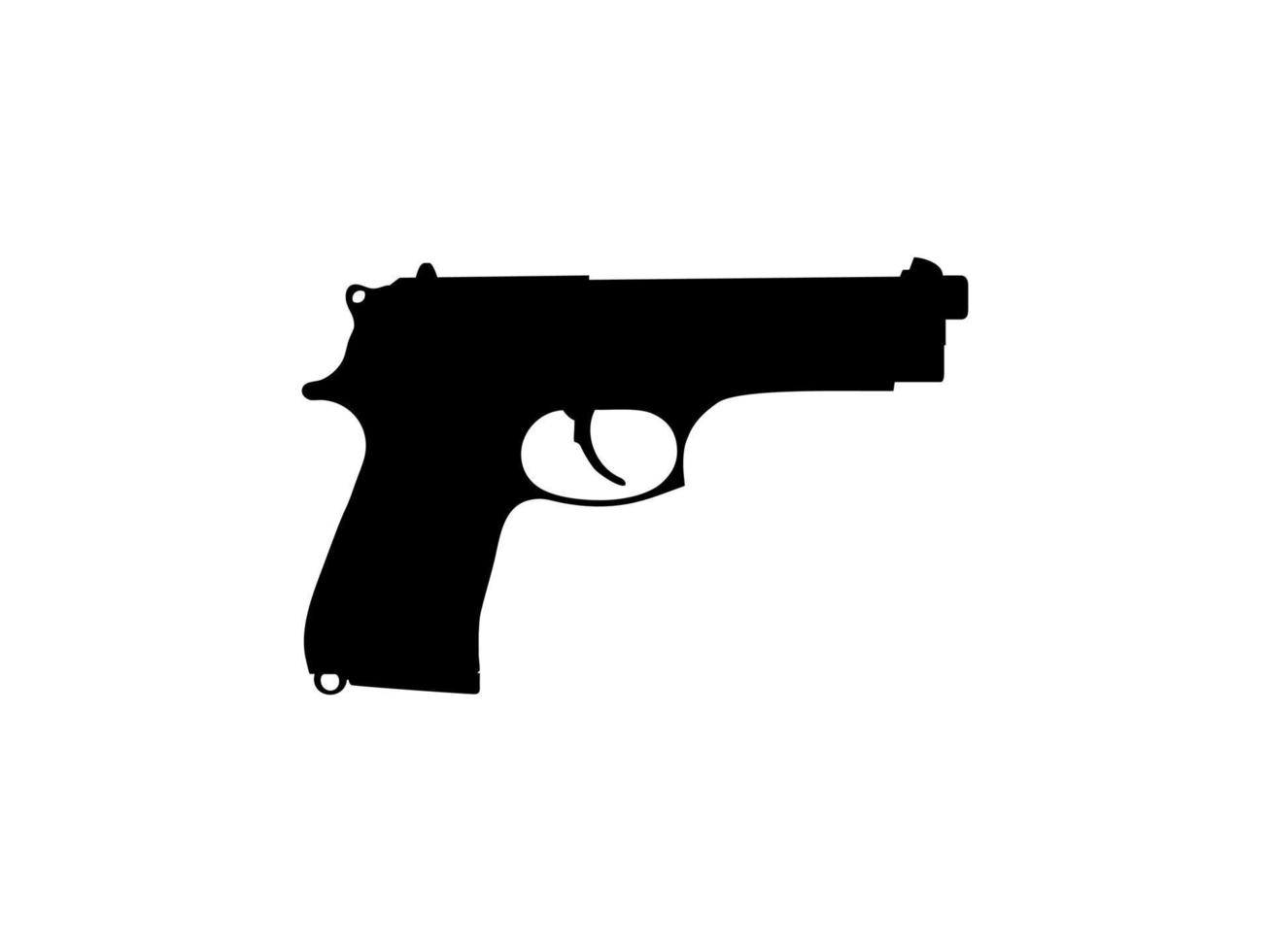 Silhouette of Gun, Pisto for Logo, Pictogram, Website or Graphic Design Element.  Vector Illustration