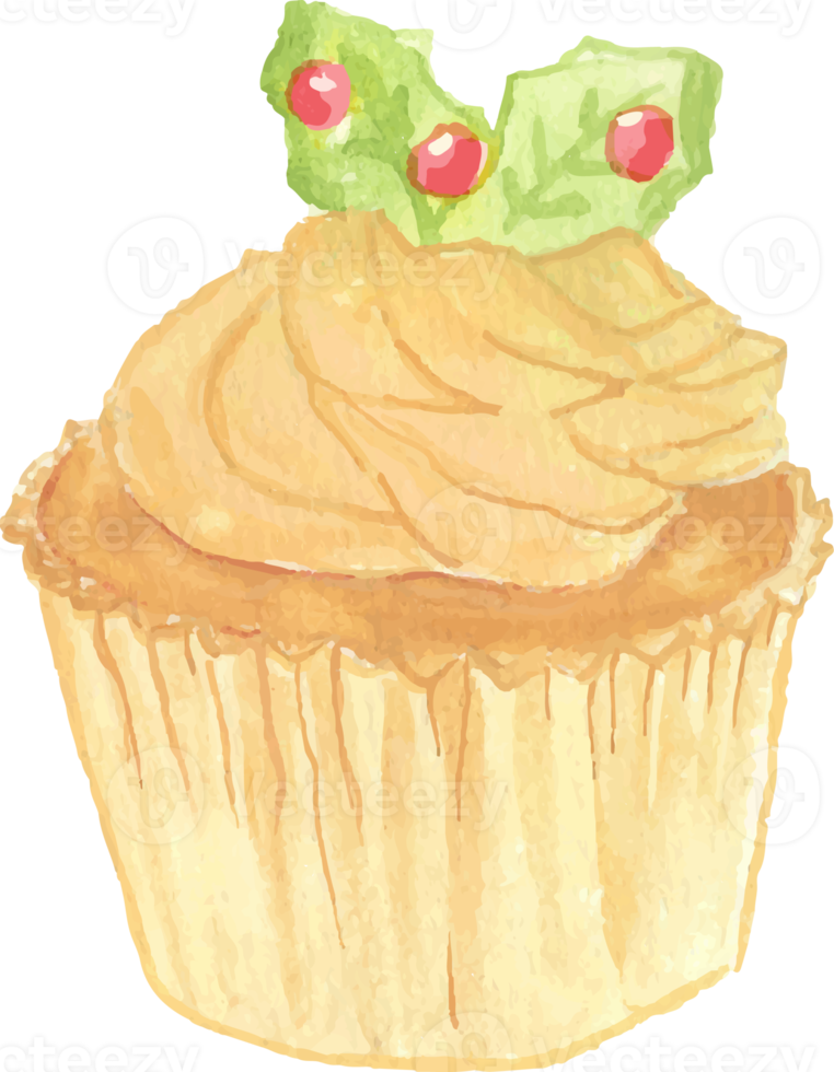 watercolor Christmas cupcakes png