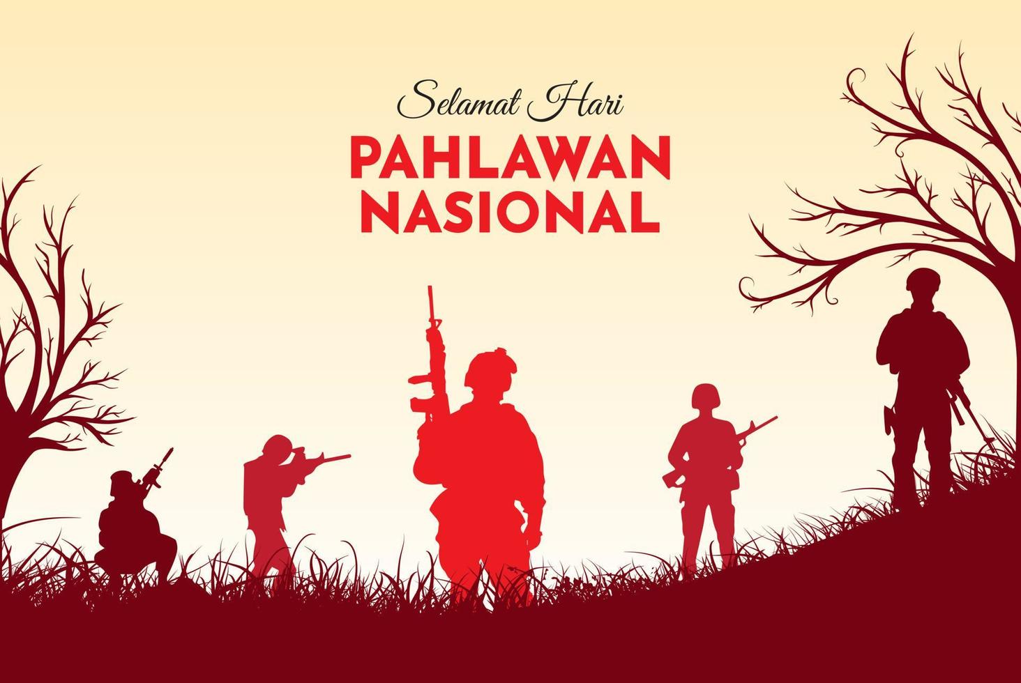Celebration of heroes day of Indonesia design vector. Hari Pahlawan is Indonesian Heroes day vector
