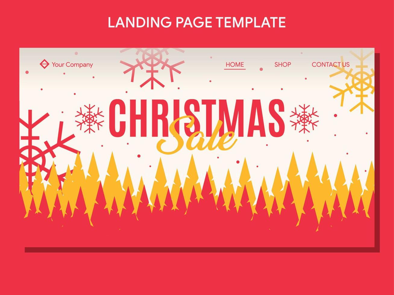 flat christmas landing page banner template vector