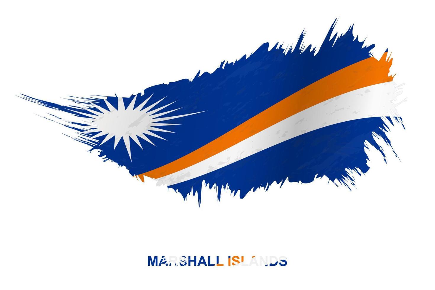 Flag of Marshall Islands in grunge style with waving effect. vector