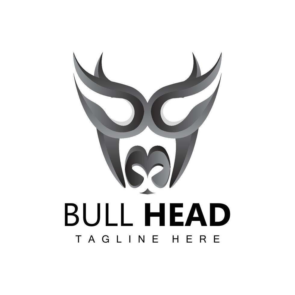 Bull Head Logo, Farm Animal Vector, Livestock Illustration, Company Brand Icon vector