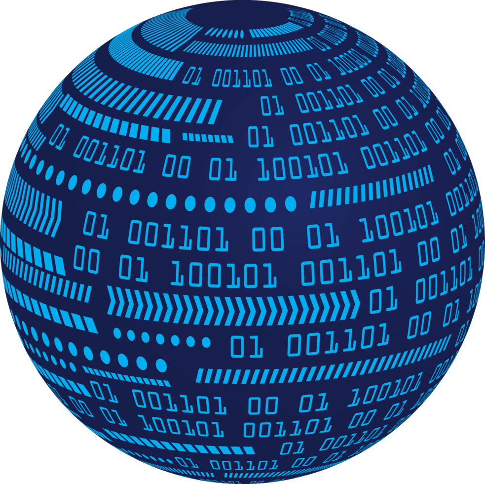 Blue Globe with Technology Elements png