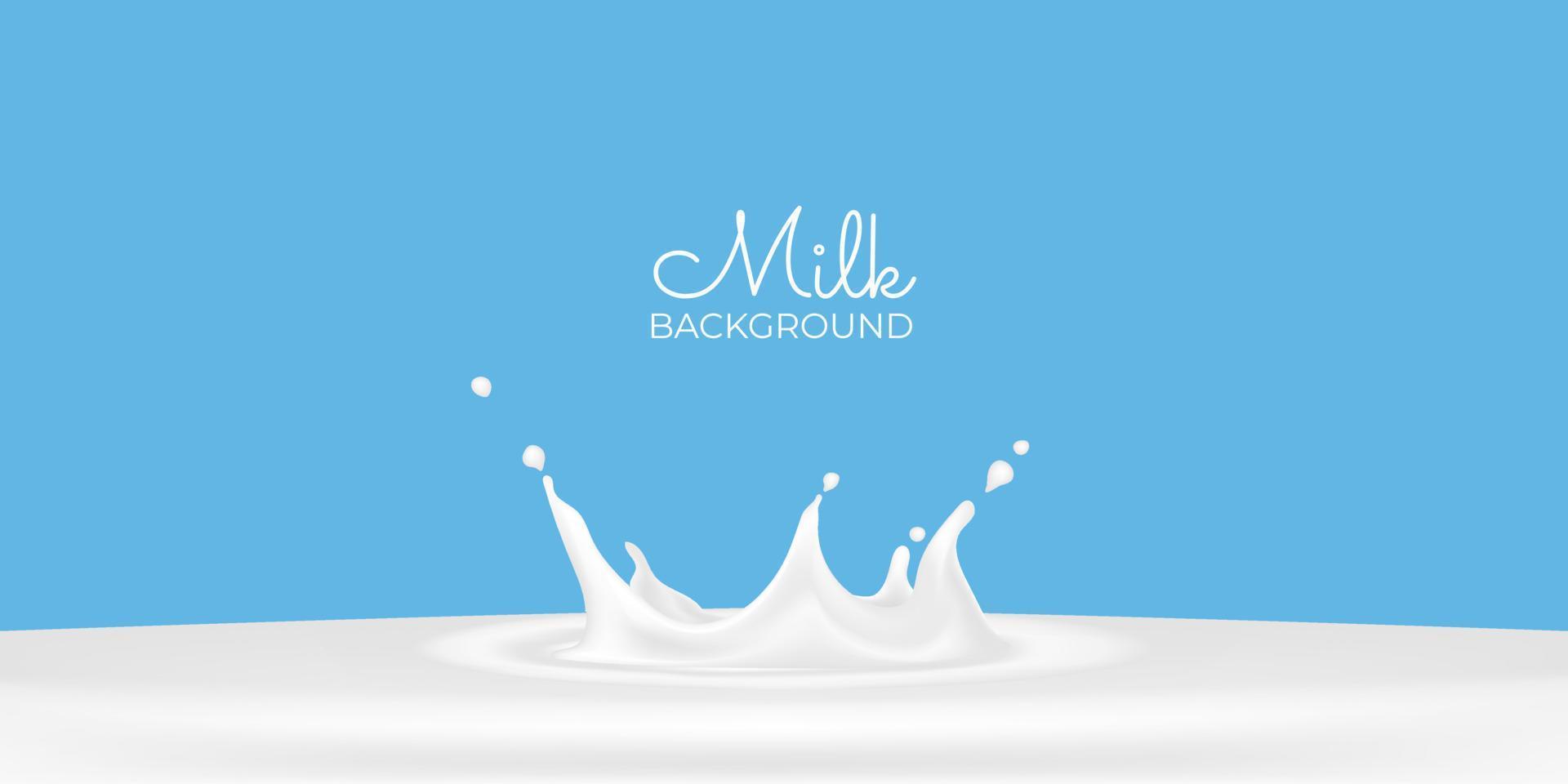 3D vector realistic illustration, milk splash and pour, natural dairy products, yogurt or cream splatter drops, on blue background. Print, template, design advertising element. Milk package frame.