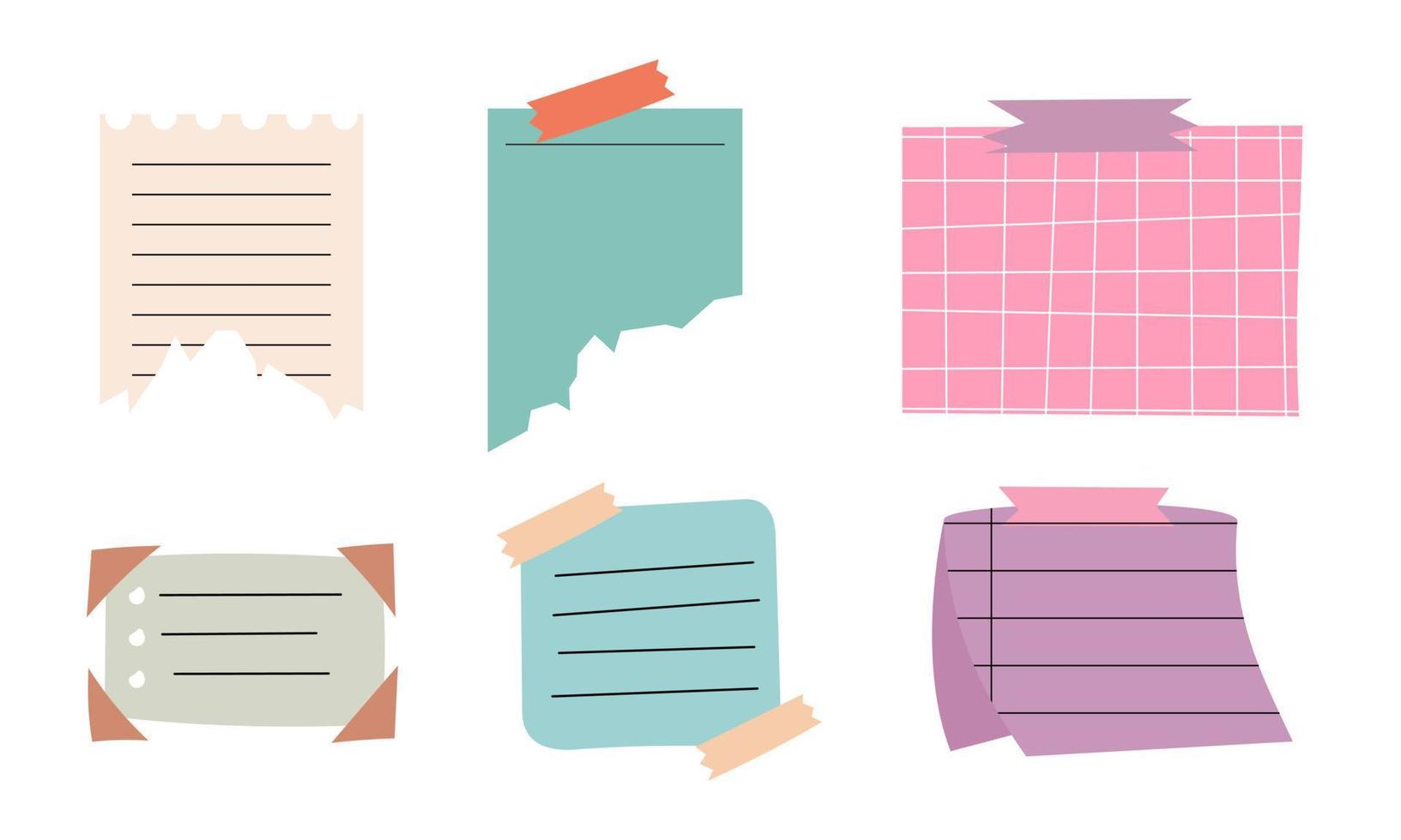 Collection of sticky note illustrations vector