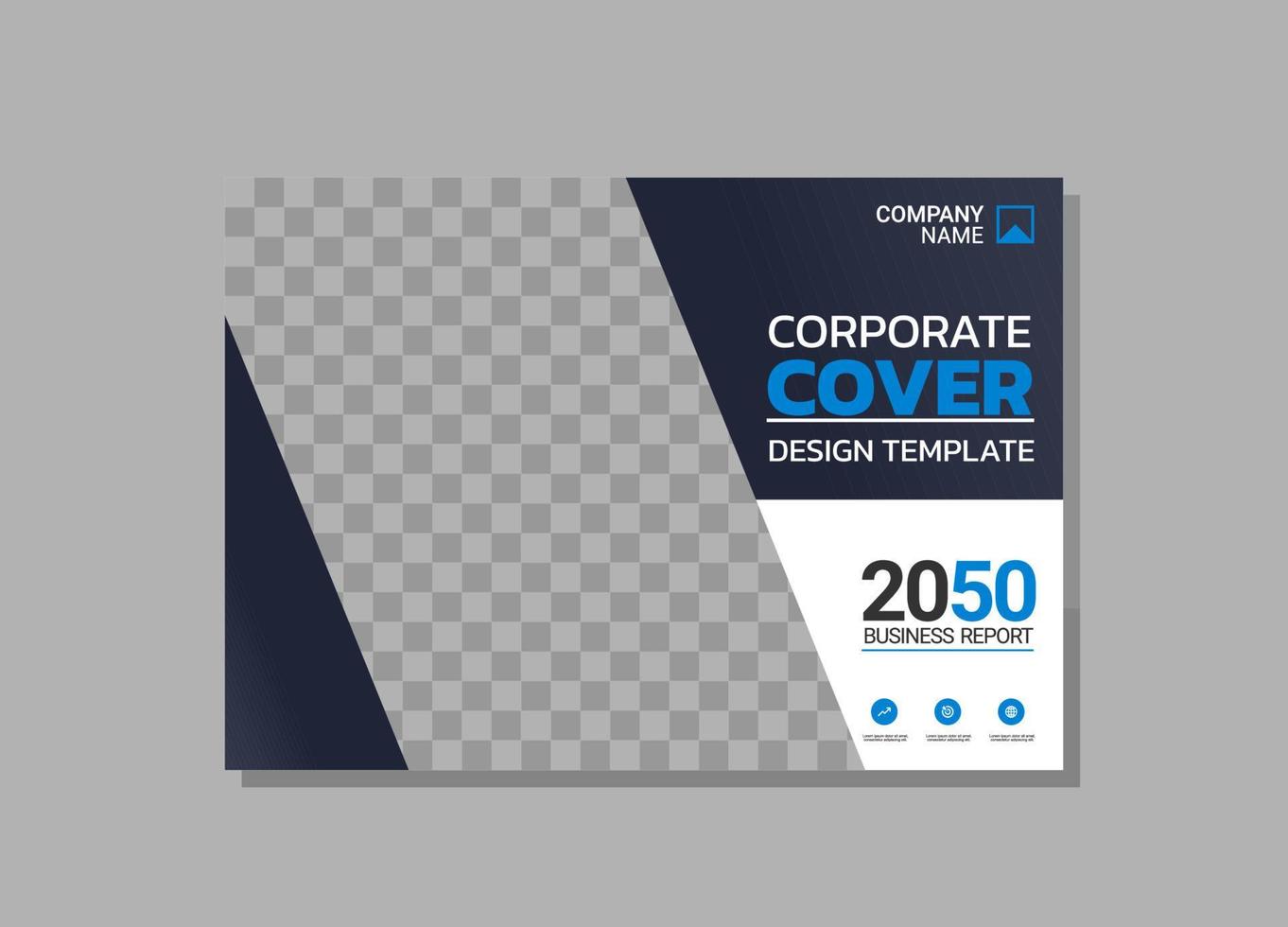 Corporate book cover horizontal design vector