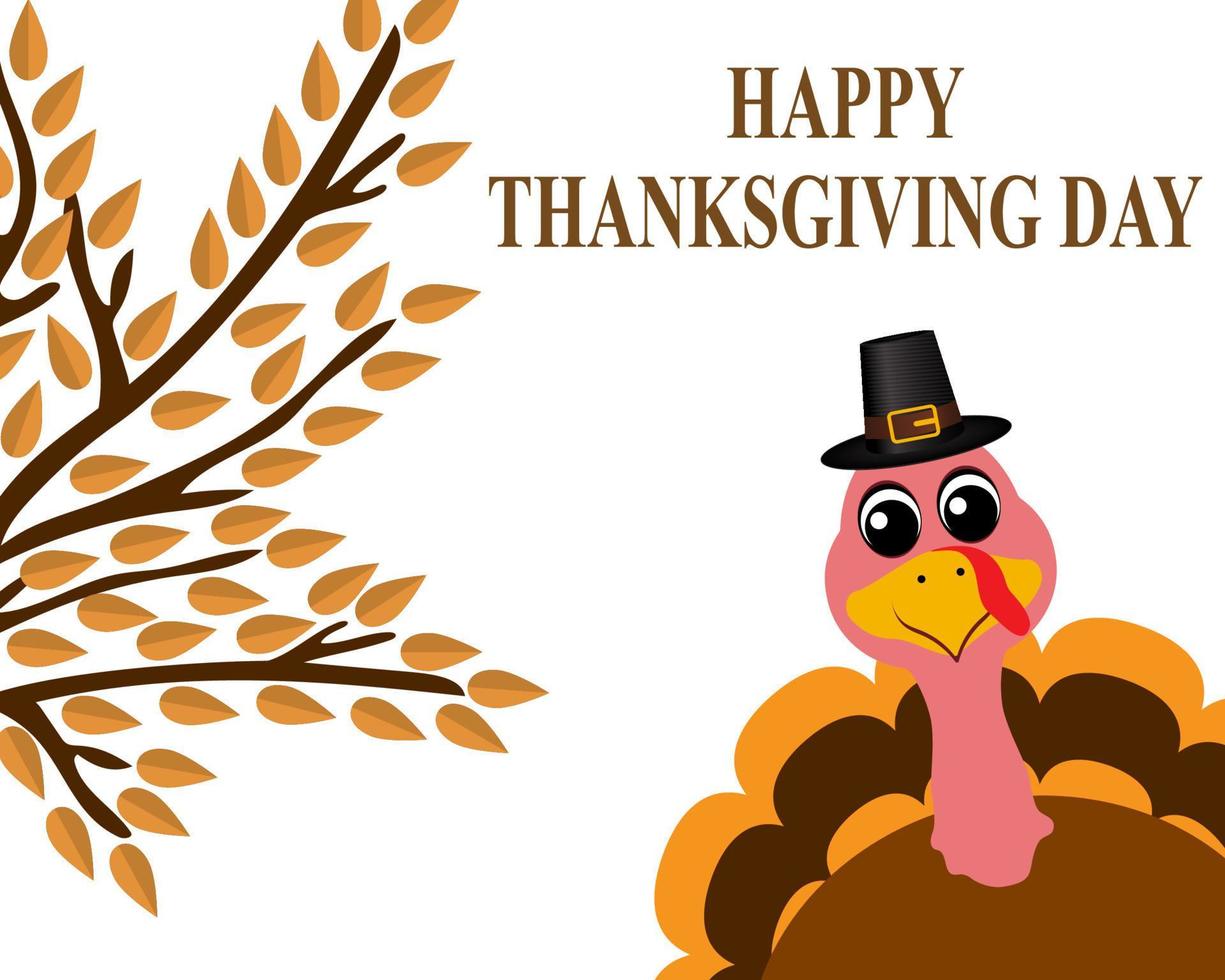 thanksgiving card and turkey vector