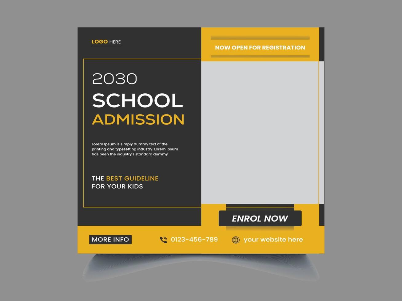 new year school admission social media post template vector