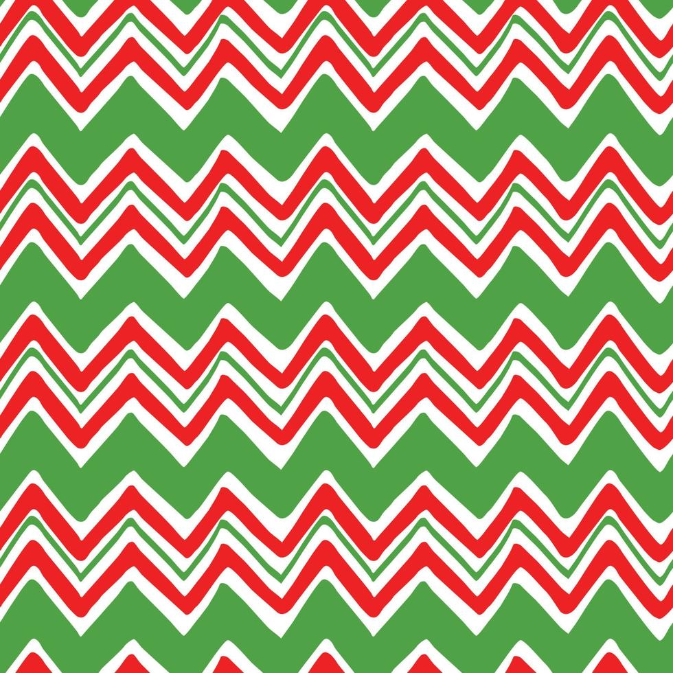1Classic retro geometric Christmas pattern in traditional green, red color, shevron ornament. Traditional bright New Year decorative background for wallpaper, fabric, textile, package, gift. Vector