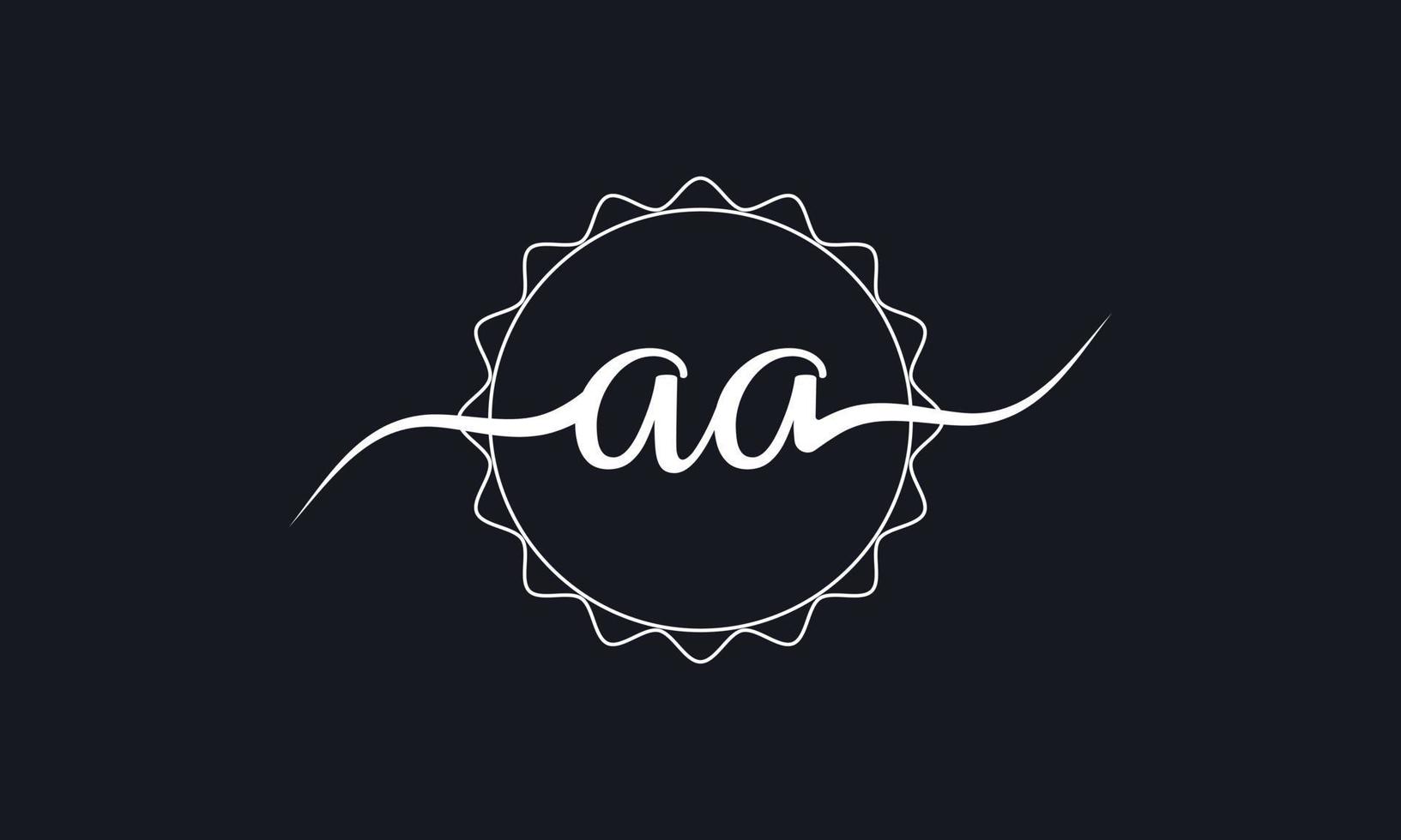 Handwriting style letter AA logo design. AA logo design vector pro vector.