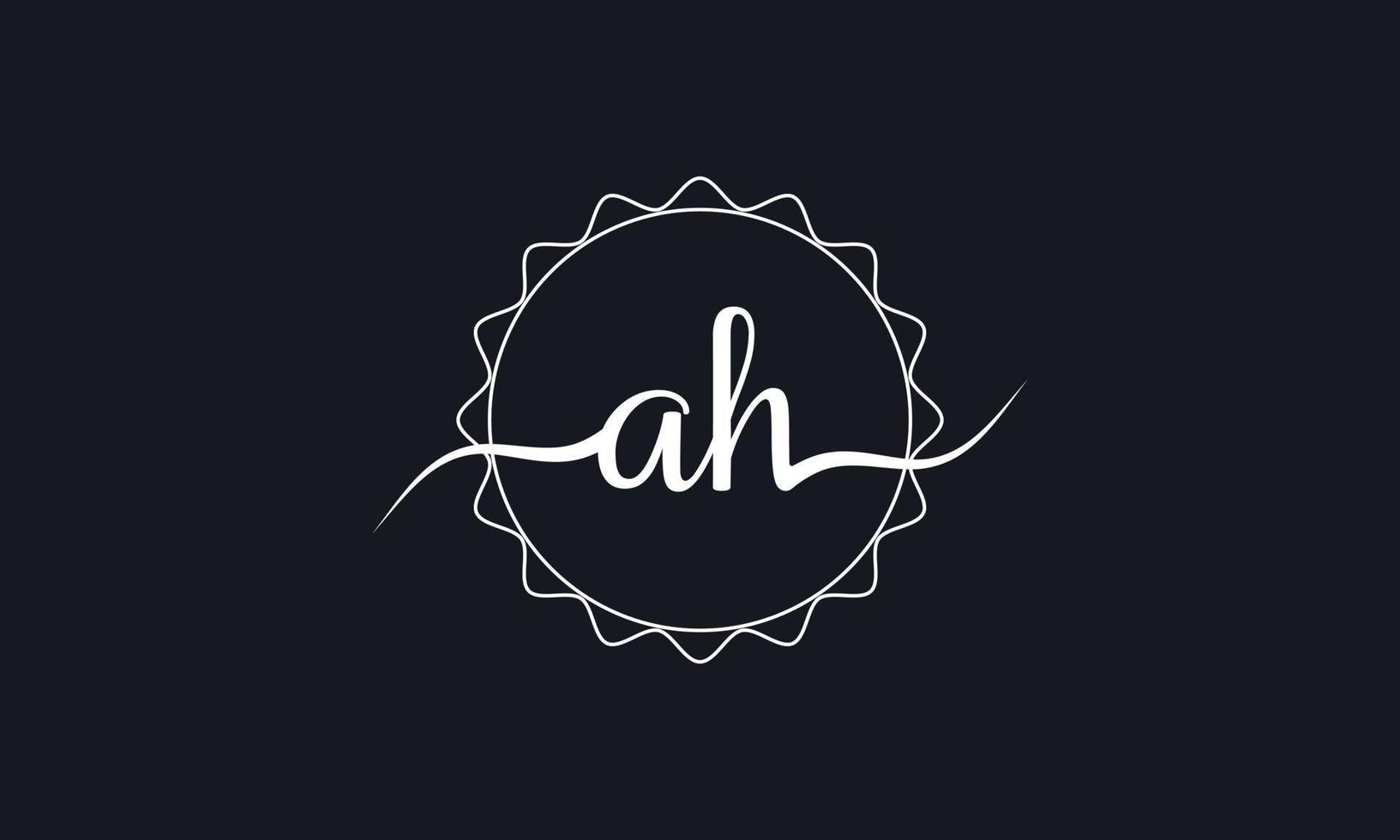 Handwriting style letter AH logo design. AH logo design vector pro vector.