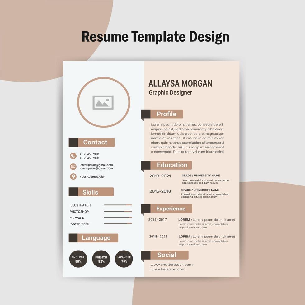 resume template design vector