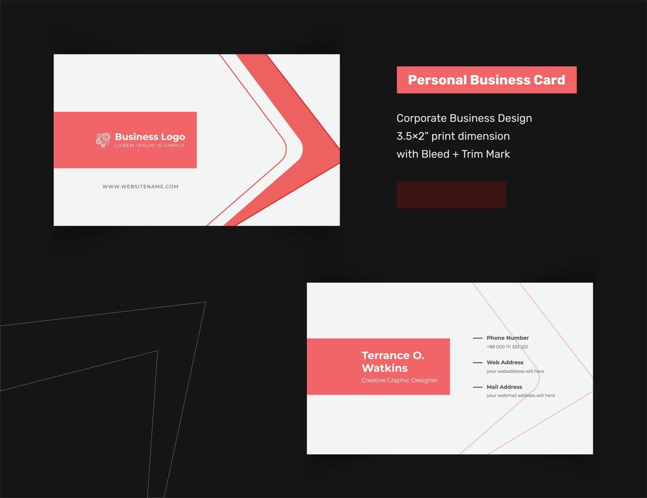 Elegant Simple Business Card Template For Digital DJ, Consulting Engineer, Architecture vector