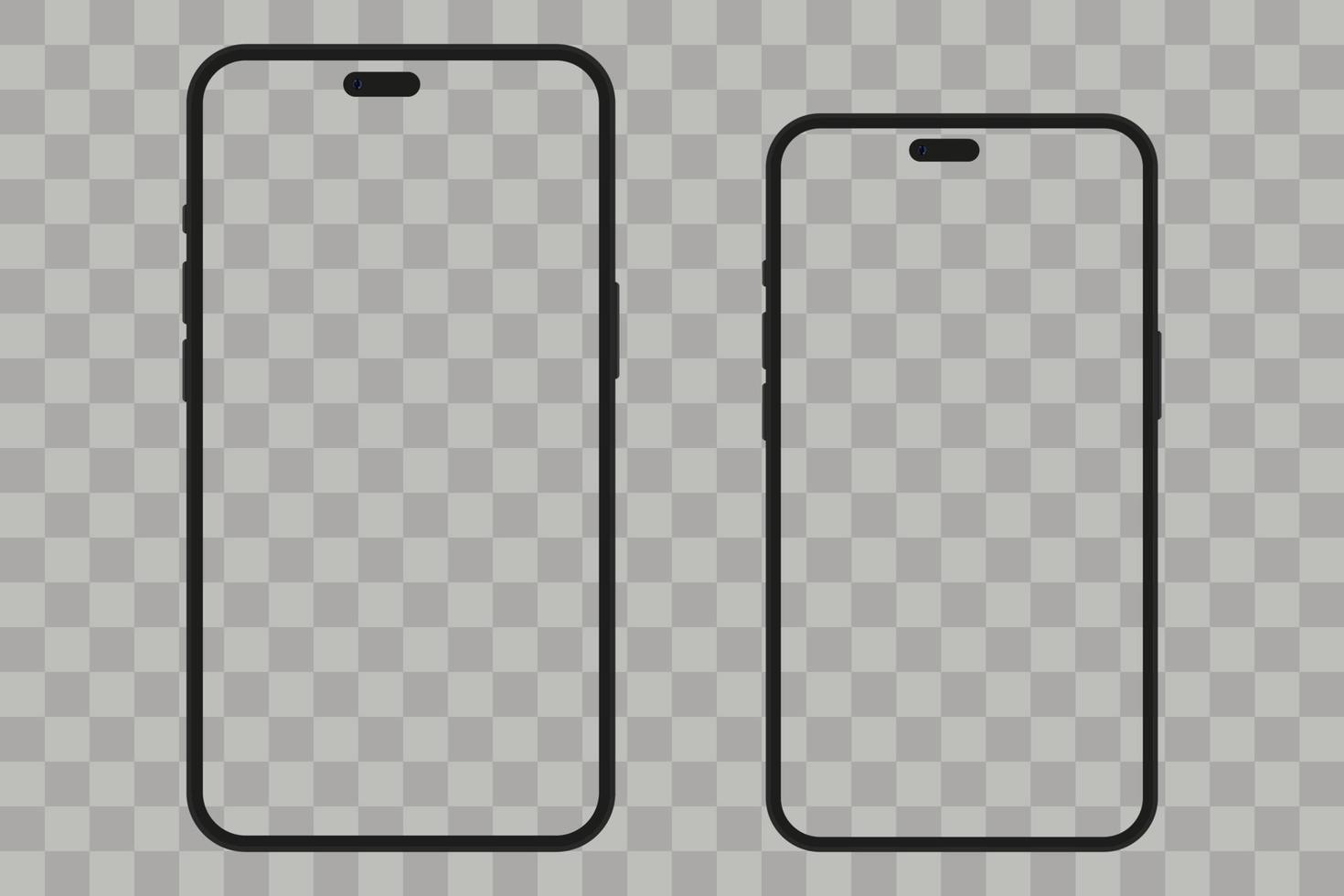 Set of mobile smartphone. Vector stock illustration