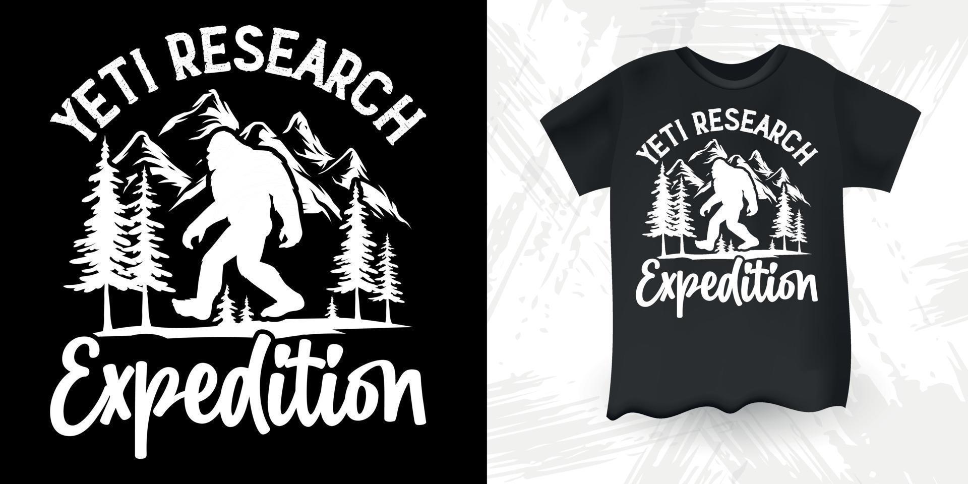 Funny Sasquatch Retro Vintage Bigfoot T-Shirt Design vector