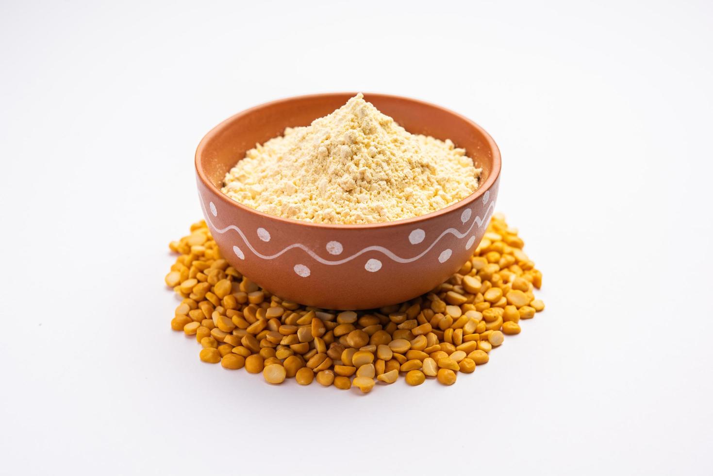 Besan, Gram Flour or chickpea flour is a powder made from ground chickpea known as Bengal gram photo