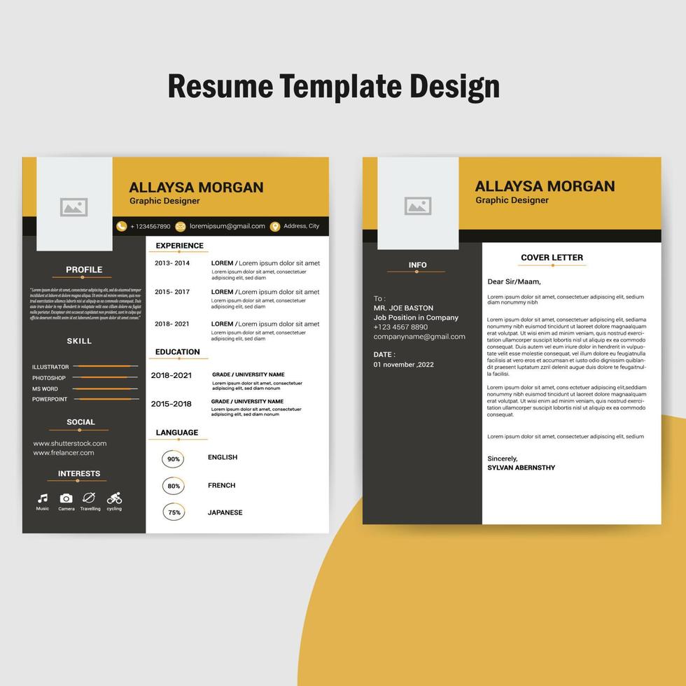 Resume Template Design vector