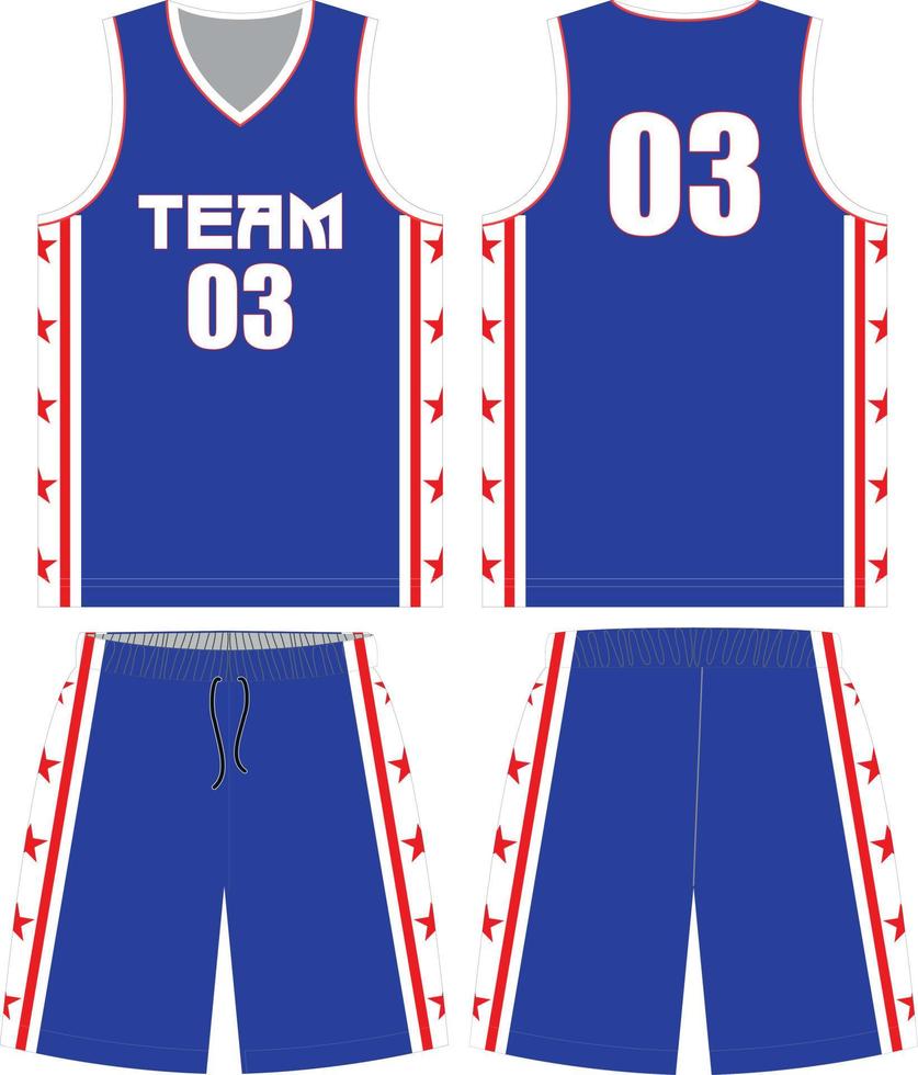 Basketball Uniform design. Basketball complete uniform front and back view, basketball uniform vector