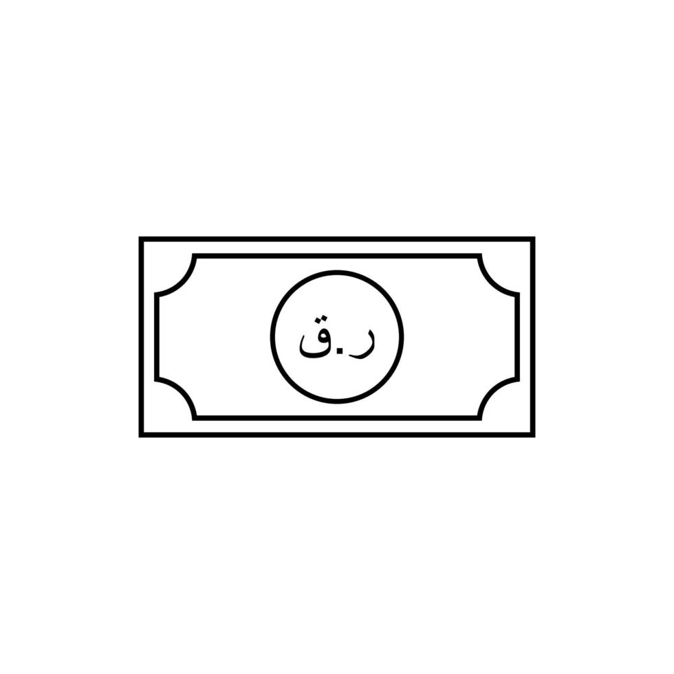 símbolo de icono de moneda qatar, riyal qatari, versión árabe. signo qar. ilustración vectorial vector