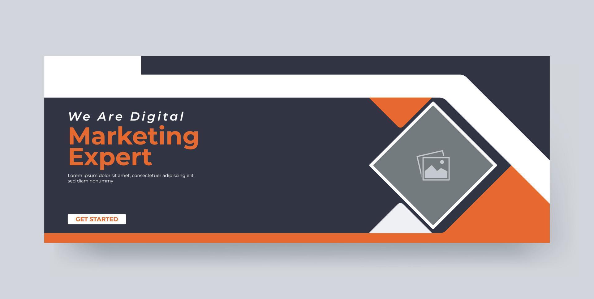 Digital marketing agency social media cover template design vector